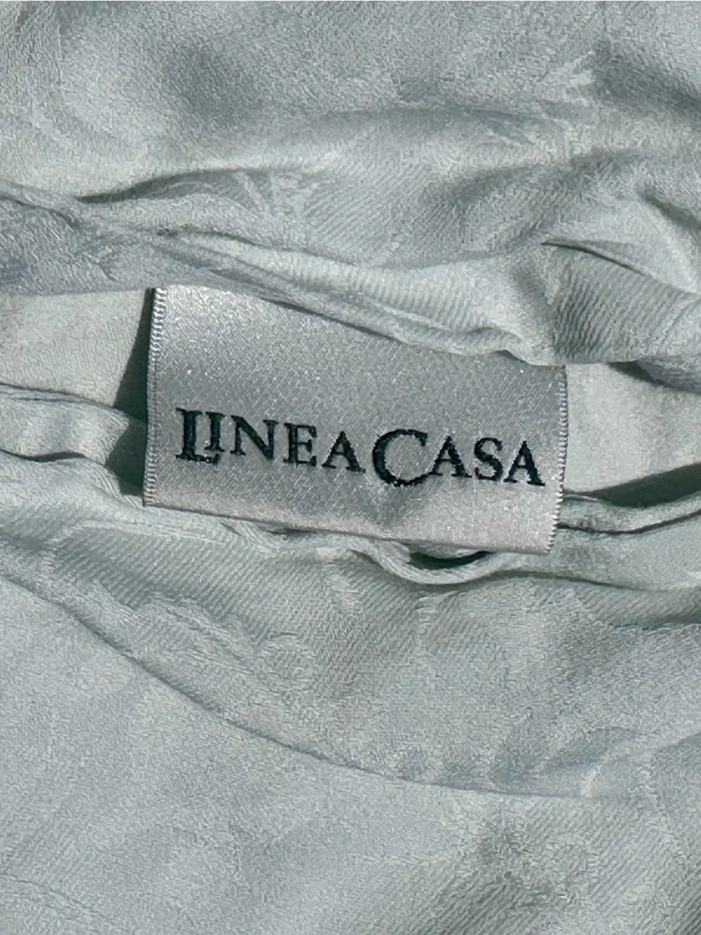 2 Sferra Egyptian Cotton Jacquard Linea Casa Light Green Gray King Shams, stains